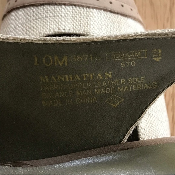 Vintage Sears Sling Back Heels - Manhattan - Linen and Taupe - Size 10 - Picture 6 of 8